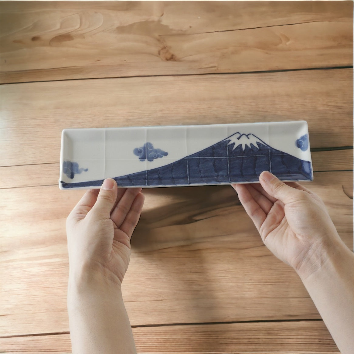 【伊万里焼】富士山長角皿